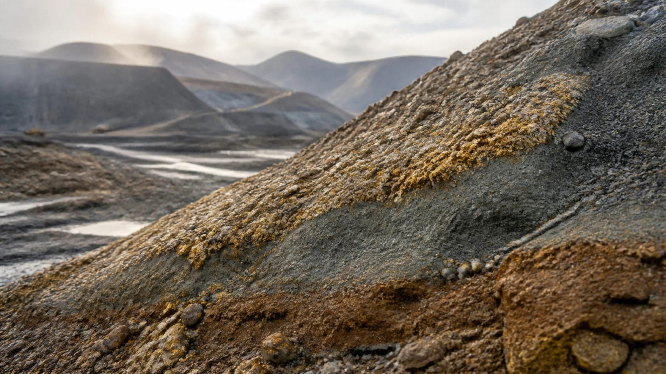Gold-bearing mining tailings