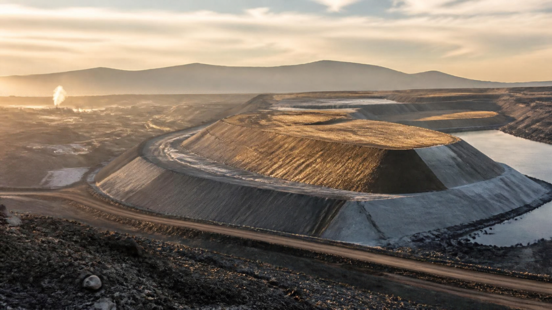 Mining tailings stockpile
