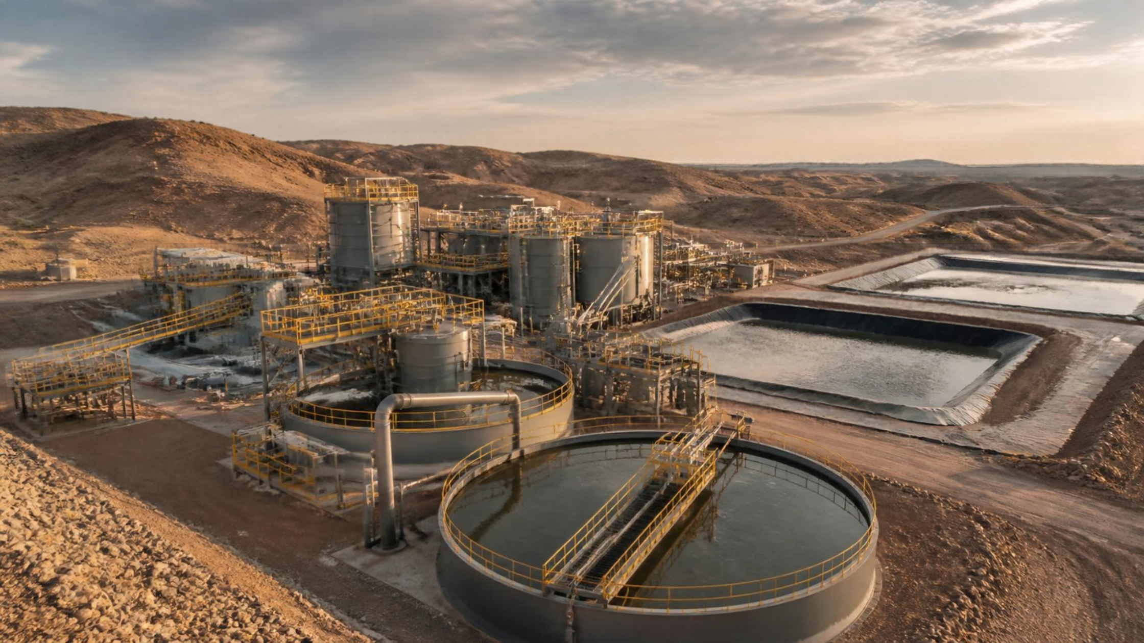 Mineral processing and leaching plant